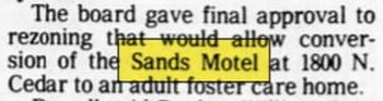 Sands Motel - Nov 1983 Article (newer photo)